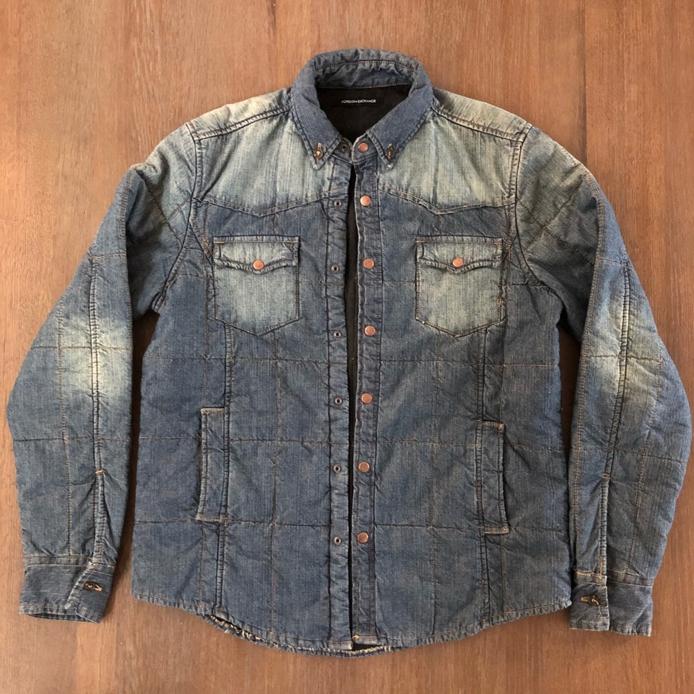 MEN’S FOREIGN EXCHANGE QUILTED DENIM JACKET
